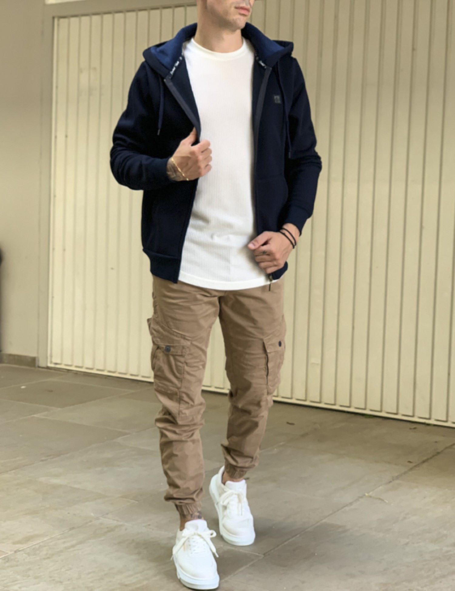 Everbest ανδρική Plus Size μπλε ζακέτα φούτερ 241011B φωτογραφία